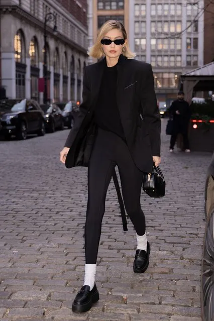 American fashion model and TV personality Gigi Hadid sets the tone for fashion in NYC as she shows off her new haircut in the second decade of March 2024. (Photo by Wavy Peter/Splash News and Pictures)