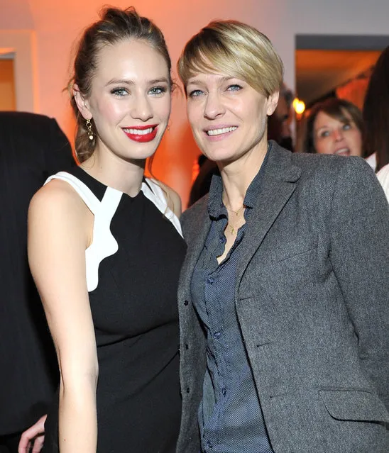 Actress Dylan Penn (L) and actress Robin Wright attend the W Magazine celebration of The “Best Performances” Portfolio and The Golden Globes with Cadillac and Dom Perignon at Chateau Marmont on January 9, 2014 in Los Angeles, California. (Photo by Donato Sardella/Getty Images for W Magazine)