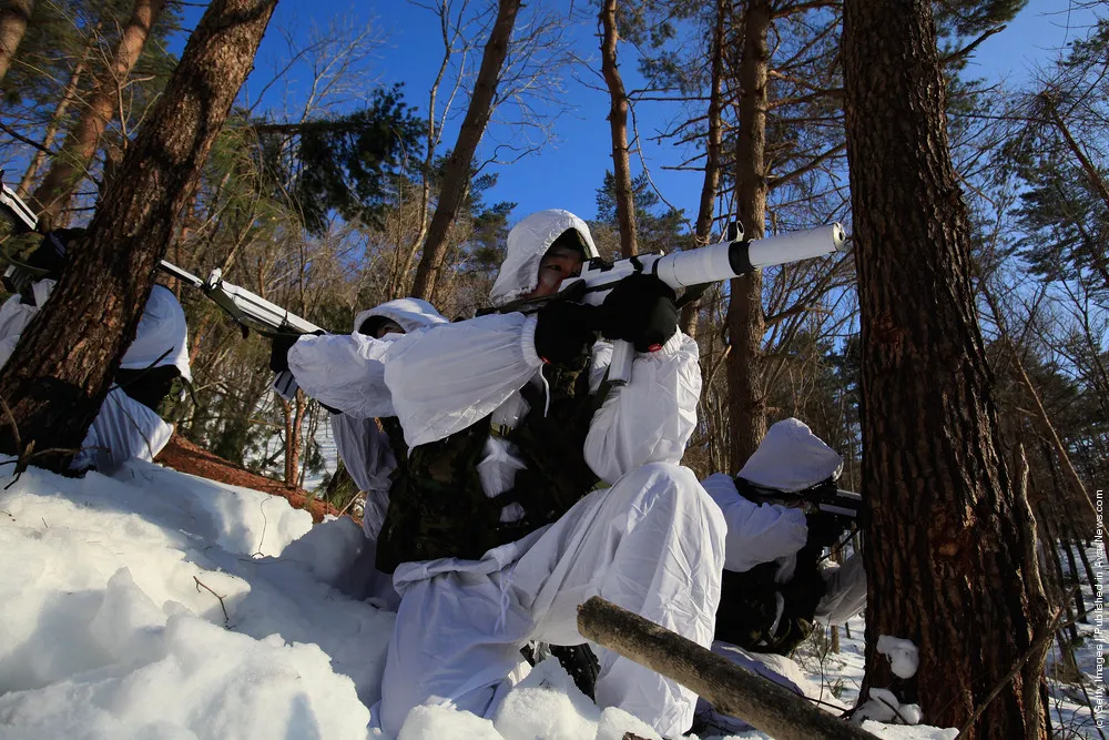 South Korean Special Forces Participate In Winter Training Exercises