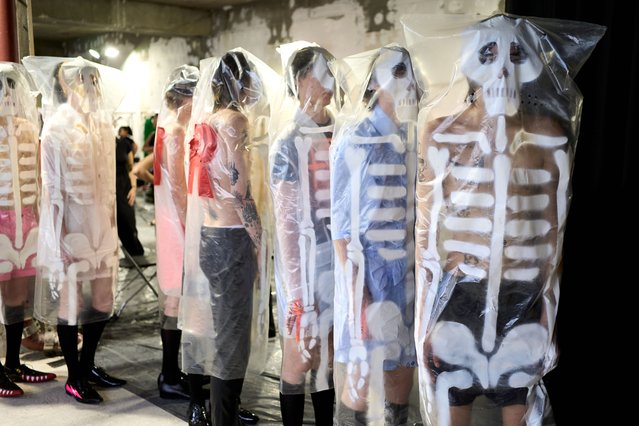 Models are seen backstage prior to the Walter Van Beirendonck Menswear Spring/Summer 2024 show as part of Paris Fashion Week on June 21, 2023 in Paris, France. (Photo by Francois Durand/Getty Images)