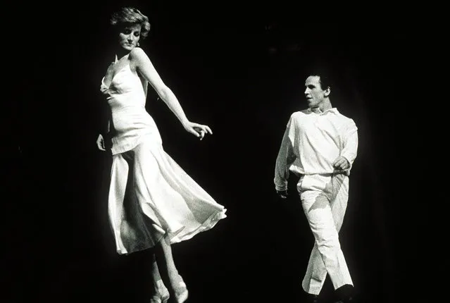 Wayne Sleep, above with Princess Diana at the Royal Opera House in London, UK on November 22, 1995. “She loved the freedom dancing gave her”. (Photo by Reg Wilson/Rex Features/Shutterstock)
