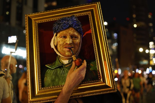 A participant in the 51st annual Greenwich Village Halloween parade in New York, US on October 31, 2024. (Photo by Deccio Serrano/NurPhoto/Rex Features/Shutterstock)