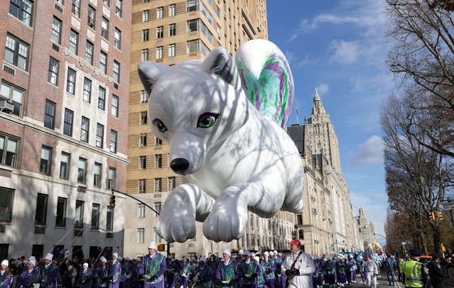 The Noorah balloon during the Macy's Thanksgiving Day Parade 2025, in New York City, U.S., November 27, 2025. (Photo by Jeenah Moon/Reuters)
