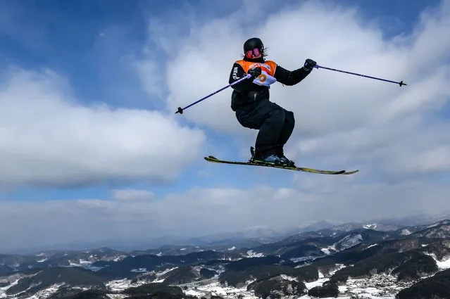 A handout photo made available by the Olympic Information Service OIS/IOC shows Mischa Thomas of New Zealand training ahead of the Freestyle Skiing Women’s Freeski Slopestyle Finals at the Welli Hilli Park Ski Resort, during The Winter Youth Olympic Games, Gangwon, South Korea, 24 January 2024. (Photo by Joel Marklund for OIS/IOC via EPA)