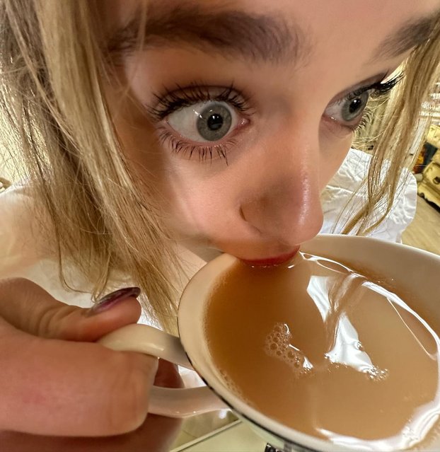 American actress Joey King in the second decade of May 2024 shares a silly selfie sipping a cocktail. (Photo by joeyking/Instagram)