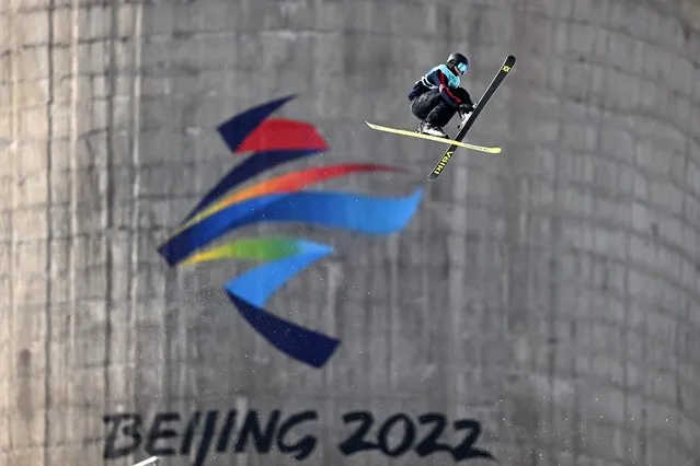 Norway's Birk Ruud competes in the freestyle skiing men's freeski big air qualification run during the Beijing 2022 Winter Olympic Games at the Big Air Shougang in Beijing on February 7, 2022. (Photo by Antonin Thuillier/AFP Photo)