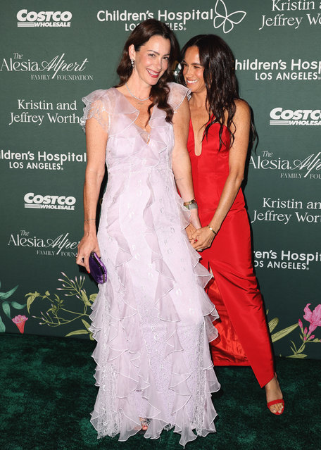 The Duchess of Sussex Meghan Markle (R) made a surprise appearance, alongside her friend Kelly McKee, at the Children’s Hospital Los Angeles Gala on Saturday, October 5, 2024. (Photo by Chelsea Lauren/Rex Features/Shutterstock)