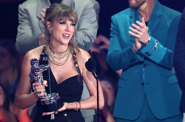 American singer-songwriter Taylor Swift receives the Best Pop award during the 2023 MTV Video Music Awards at the Prudential Center in Newark, New Jersey, U.S., September 12, 2023. (Photo by Brendan Mcdermid/Reuters)