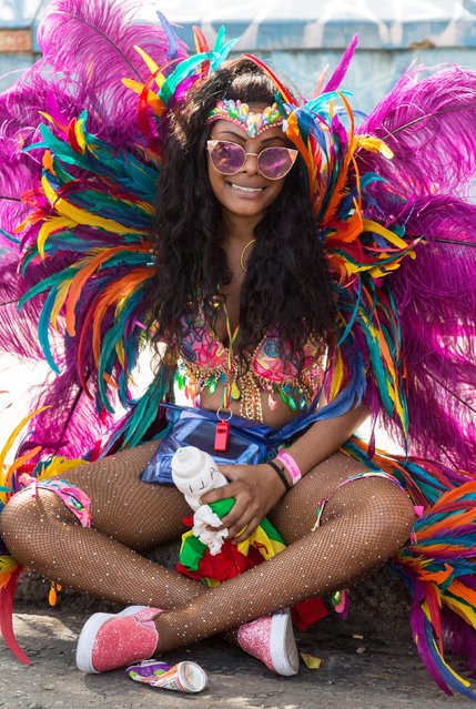Another stunning costume, one of thousands on display, as the celebration of Brit Caribbean culture returned this weekend – at Notting Hill Carnival on August 28, 2017 in London, England. (Photo by Paul Davey/Flynet/Splash News and Pictures)