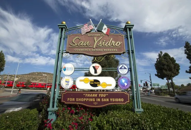 A city sign welcoming visitors to the border town of San Ysidro is shown in San Ysidro, California September 2, 2015. (Photo by Mike Blake/Reuters)