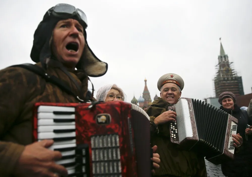 Military Parade in Red Square in Moscow
