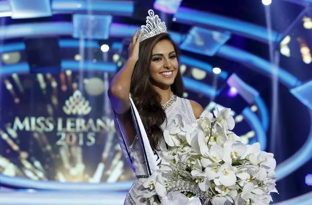 Valerie Abou Chacra poses after being crowned Miss Lebanon 2015 in Beirut October 12, 2015. (Photo by Mohamed Azakir/Reuters)