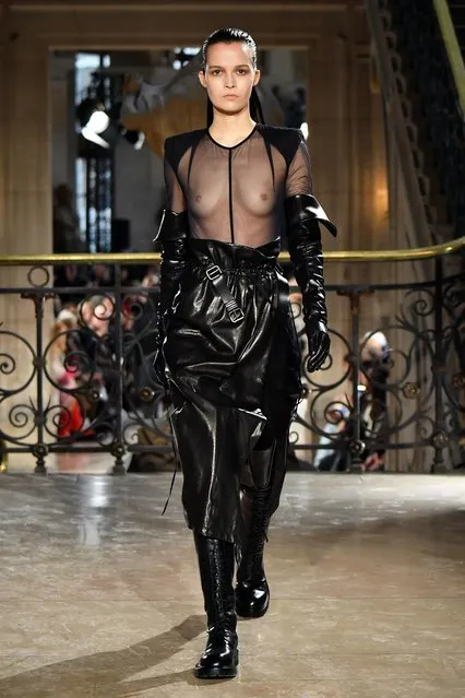 A model walks the runway during the Ann Demeulemeester show as part of the Paris Fashion Week Womenswear Fall/Winter 2018/2019 on March 1, 2018 in Paris, France. (Photo by Dominique Charriau/WireImage)