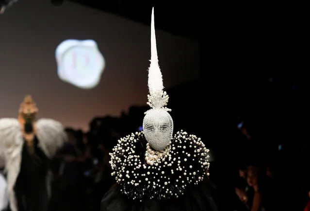 A model presents a creation by designer Rinaldy A. Yunardi during Jakarta Fashion Week in Jakarta, Indonesia, October 26, 2018. (Photo by Willy Kurniawan/Reuters)