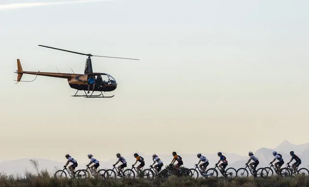 The UCI elite women compete during Stage 2 of the ABSA Cape Epic MTB race over 97km with 2200m of climbing in Saronsberg, South Africa, 19 March 2024.  This year's event sees 600 teams tackle 617km kilometers with 16,000m of climbing over 8 days of riding. The race includes UCI pro riders and amateurs. (Photo by Kim Ludbrook/EPA)