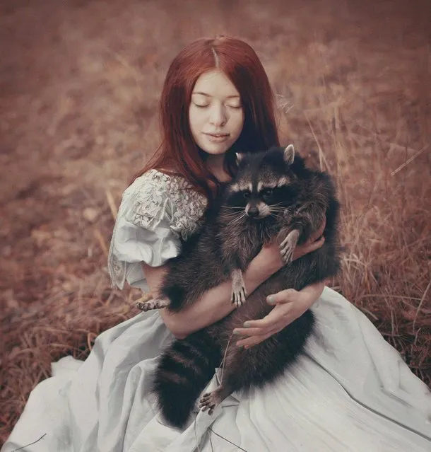 Russian photographer takes stunning images with real animals. (Photo by Katerina Plotnikova)