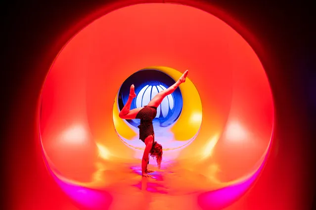 Visitor at the installation called Luminarium at the 27th Sziget (Island) Festival on Shipyard Island, Northern Budapest, Hungary, on the first day of the event, 07 August 2019. The festival is one of the biggest cultural events of Europe offering art exhibitions, theatrical and circus performances and above all music concerts in seven days. (Photo by Marton Monus/EPA/EFE)