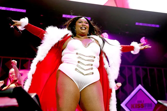 Lizzo performs onstage during 106.1 KISS FM's Jingle Ball 2019 at Dickies Arena on December 03, 2019 in Dallas, Texas. (Photo by Rick Kern/Getty Images for iHeartMedia)