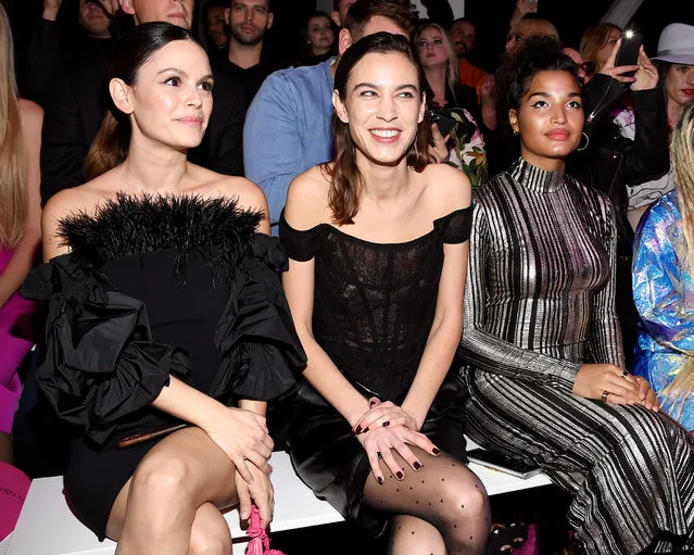 Rachel Bilson, Alexa Chung and Indya Moore attends the front row for Christian Siriano during New York Fashion Week: The Shows at Gallery I at Spring Studios on February 06, 2020 in New York City. (Photo by Dimitrios Kambouris/Getty Images for NYFW: The Shows)