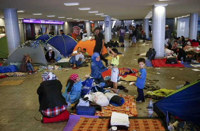 Migrants camp in an underground passage near the Keleti railway station in Budapest, Hungary, September 3, 2015. (Photo by Leonhard Foeger/Reuters)