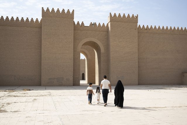 People visit the ancient city of Babylon, in Babylon, Iraq, 24 October 2025 (issued 25 October 2025). Federal Councillor Ignazio Cassis, accompanied by a Swiss delegation, is paying official visits to Jordan, Iraq, and Kuwait from 22 to 25 October 2025. (Photo by Anthony Anex/EPA)