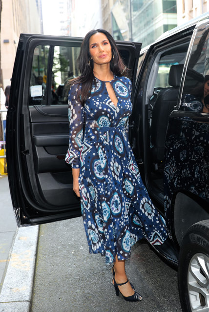 Indian-American writer Padma Lakshmi is seen leaving “Today” Show on May 15, 2023 in New York City.  (Photo by Jose Perez/Bauer-Griffin/GC Images)