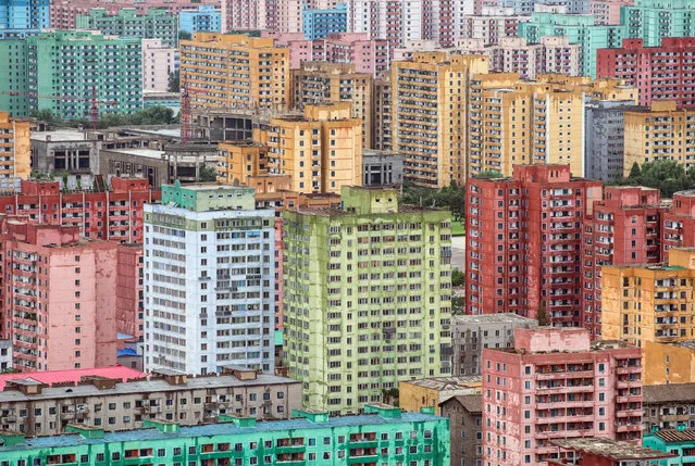 Apartment blocks are pictured from the viewing platform of the Juche Tower on August 24, 2018 in Pyongyang, North Korea. Despite ongoing international negotiations aimed at easing tensions on the Korean peninsula, the Democratic People's Republic of Korea remains the most isolated and secretive nation on earth. Since it's formation in 1948 the country has been led by the Kim dynasty, a three-generation lineage of North Korean leadership descended from the country's first leader, Kim Il-sung followed by Kim Jong-il and grandson and current leader, Kim Jong-un. Although major hostilities ceased with the signing of the Armistice in 1953, the two Koreas have remained technically at war and the demilitarised zone along the border continues to be the most fortified border in the world. (Photo by Carl Court/Getty Images)