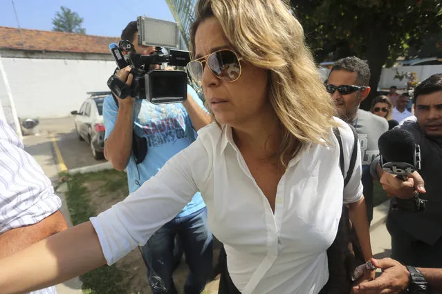 Francoise Amiridis, the wife of Greece's Ambassador to Brazil Kyriakos Amiridis, arrives at a police station to be interrogated in connection with her husband's disappearance in Belford Roxo, Brazil, Friday, December 30, 2016. Authorities believe that the ambassador was killed at the home his wife kept in the Rio de Janeiro area, after he went missing on Monday in the city of Nova Iguacu, just north of Rio de Janeiro. (Photo by Fabiano Rocha/Extra Ag O Globo via AP Photo)