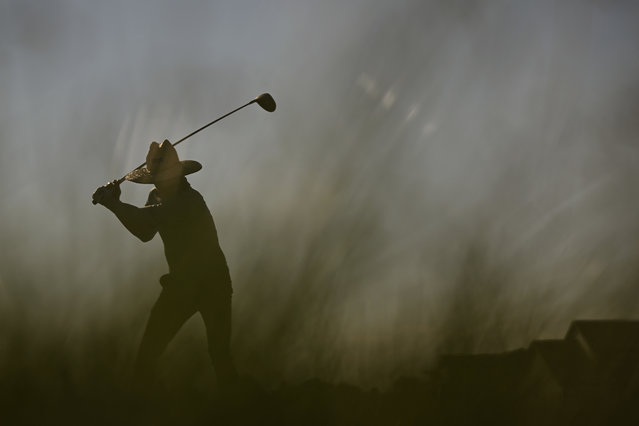 Ben Crane plays his shot from the 13th tee box during the second round of The Ascendant presented by Blue at TPC Colorado on July 12, 2024 in Berthoud, Colorado. (Photo by Eakin Howard/Getty Images/AFP Photo)