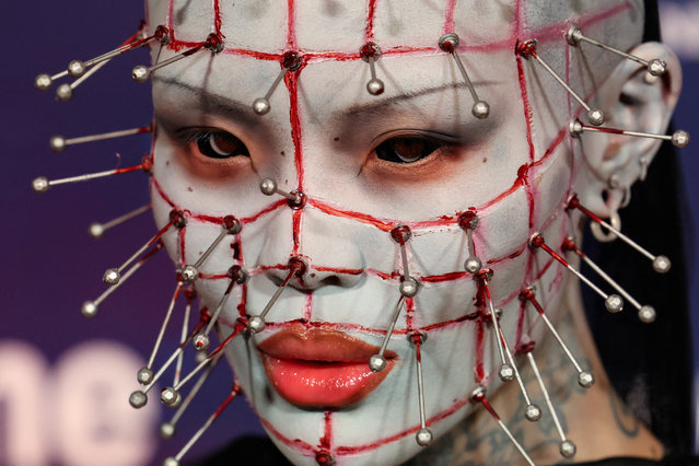 YouTuber Mei Pang poses after arriving to Heidi Klum's 23rd annual Halloween party on Thursday, October 31, 2024, at Hard Rock Hotel New York in New York. (Photo by Caitlin Ochs/Reuters)