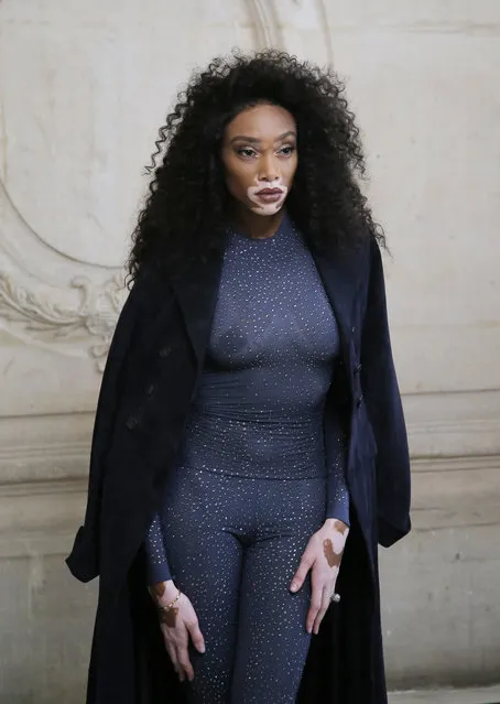 Mel Winnie Harlow poses for photographers before the presentation of Christian Dior's Spring-Summer 2018 ready-to-wear fashion collection in Paris, Tuesday, September 26, 2017. (Photo by Michel Euler/AP Photo)