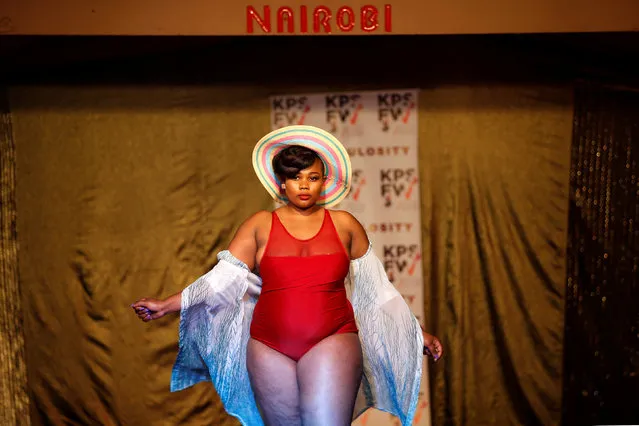 A model poses on the catwalk during a plus size fashion show in Nairobi, Kenya, October 7, 2017. (Photo by Baz Ratner/Reuters)