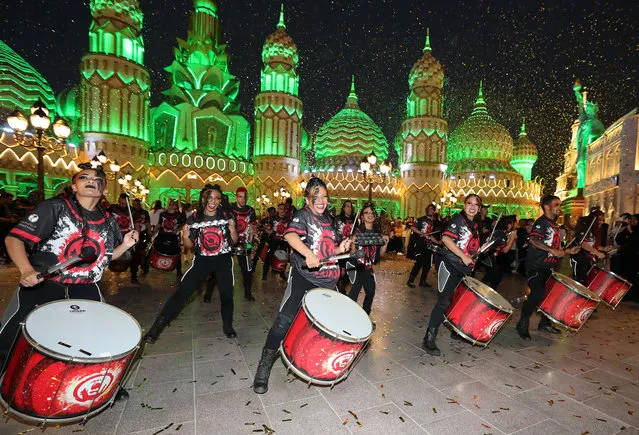Aainjaa perform at the opening of Global Village in its 27th season in Dubai on October 25, 2022. (Photo by Chris Whiteoak/The National)