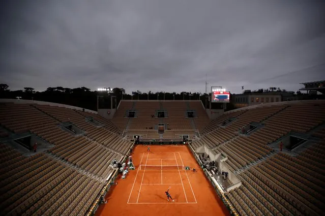General view during the first round match between Britain's Johanna Konta in and Coco Gauff of the U.S. at the French Open at Roland Garros in Paris, France, September 27, 2020. (Photo by Christian Hartmann/Reuters)