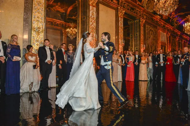 Princess Sofia and Prince Carl Philip during their first dance at their wedding in the Royal Palace in Stockholm, Sweden, June 13, 2015. (Photo by Anders Wiklund/Reuters/TT News Agency)