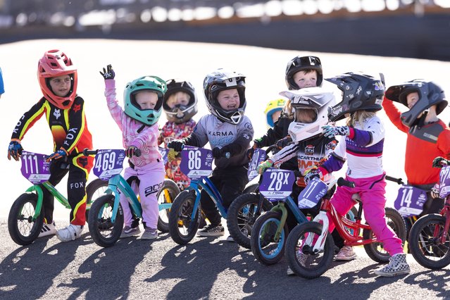 Riders in the Mini Wheelers category prepare to race during the 2025 GWM BMX Racing National Championships on October 11, 2025 in Camden, Australia. (Photo by Mark Kolbe Photography/Getty Images)