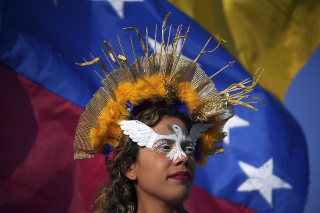 Venezuelan national Flormarys Gómez poses for a photo during a protest against the results of her country's presidential election, in Quito, Ecuador, Saturday, August 3, 2024. (Photo by Carlos Noriega/AP Photo)