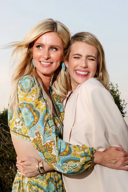 American socialite Nicky Hilton Rothschild (L) and American actress Emma Roberts at the Tod's Hamptons Summer Celebration and dinner party on July 26, 2023 in East Hampton, New York. (Photo by Lexie Moreland/WWD via Getty Images)