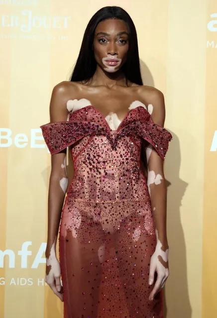 Winnie Harlow arrives at the amfAR charity dinner during the Milan Fashion Week, in Milan, Italy, 22 September 2018. (Photo by Matteo Bazzi/EPA/EFE)