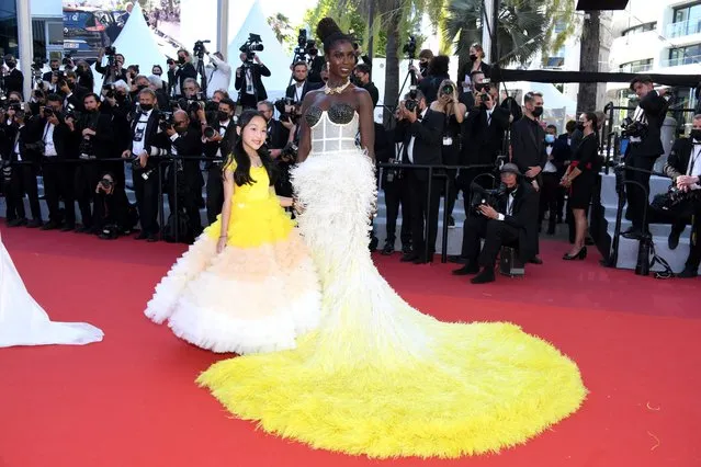 Indonesian American actress Malea Emma Tjandrawidjaja and Jodie Turner-Smith attend the “Stillwater” screening during the 74th annual Cannes Film Festival on July 08, 2021 in Cannes, France. (Photo by Lionel Hahn/Getty Images)