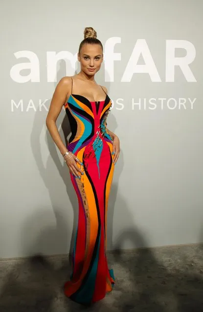 Belgian model Rose Bertram arrives on July 16, 2021 to attend the amfAR 27th Annual Cinema Against AIDS gala at the Villa Eilenroc in Cap d'Antibes, southern France, on the sidelines of the 74th Cannes Film Festival. (Photo by Sarah Meyssonnier/Reuters)
