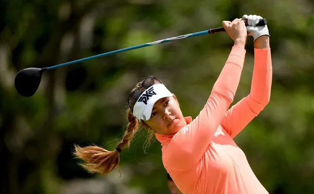Alison Lee of the USA on the 14th tee during the first round of the HSBC Women's Champions on the Tanjong course at Sentosa Golf Club on March 2, 2017 in Singapore. (Photo by Ross Kinnaird/Getty Images)