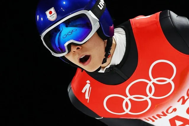 Ryoyu Kobayashi of Team Japan competes in the Men's Large Hill Individual First Round on Day Eight of Beijing 2022 Winter Olympics at National Ski Jumping Centre on February 12, 2022 in Zhangjiakou, China. (Photo by Kai Pfaffenbach/Reuters)