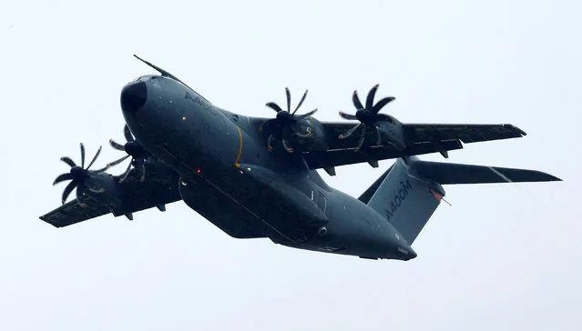 An Airbus A400M military aircraft is pictured at the ILA Berlin Air Show in Schoenefeld, south of Berlin, Germany, June 1, 2016. (Photo by Fabrizio Bensch/Reuters)