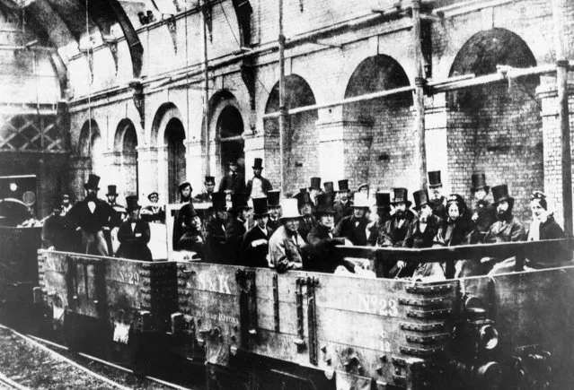 Opening of the London underground metropolitan line in London, Britain, 1863. (Photo by Rex Features/Shutterstock)