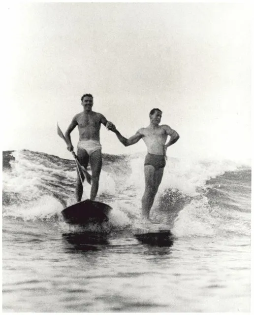 Synchronised surfing,Manly beach, New South Wales, 1938-46