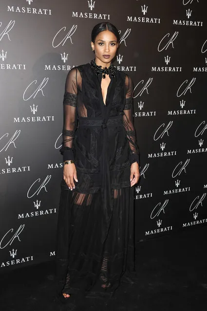 Ciara poses at Carine Roitfeld & Stephen Gan celebration of the launch of CR Fashion Book N.5 in Paris, Tuesday, September 30, 2014. (Photo by Zacharie Scheurer/AP Photo)