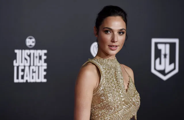 Gal Gadot, a cast member in “Justice League”, poses at the premiere of the film at the Dolby Theatre on Monday, November 13, 2017, in Los Angeles. (Photo by Chris Pizzello/Invision/AP Photo)
