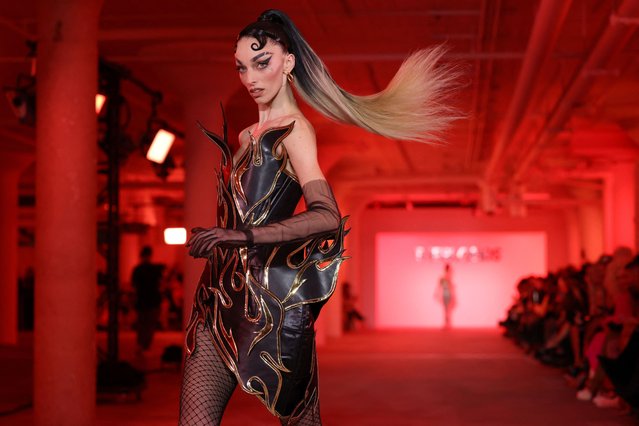 A model presents a creation from The Blonds Fall/Winter 2024 collection during New York Fashion Week, in New York City, U.S., February 10, 2024. (Photo by Andrew Kelly/Reuters)