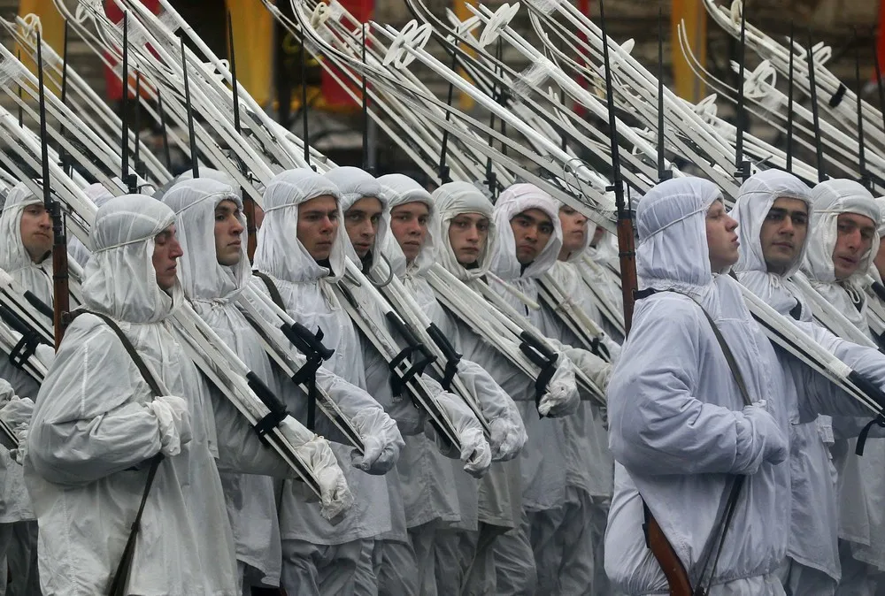 Military Parade in Red Square in Moscow